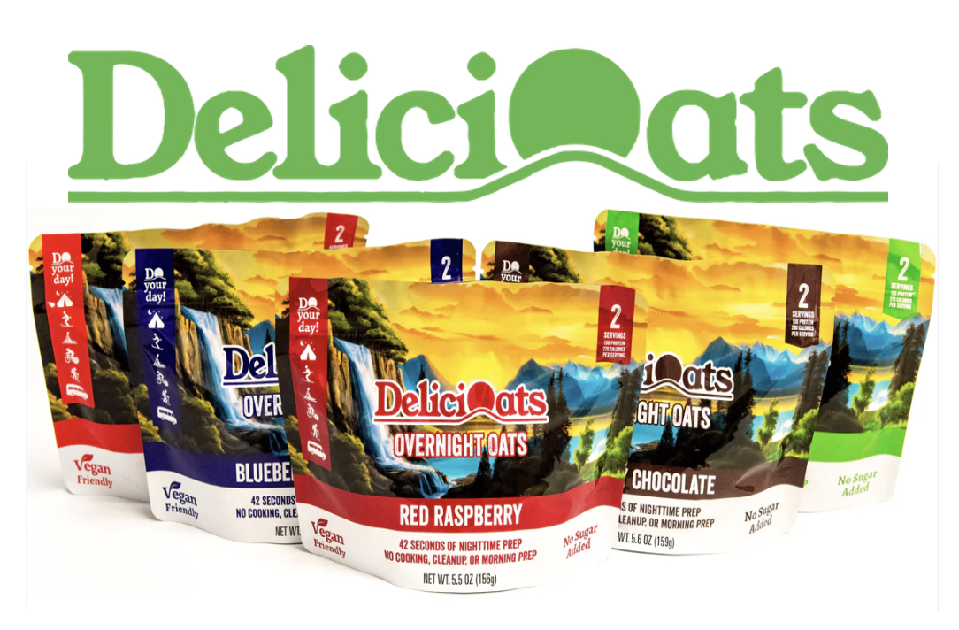 DeliciOats overnight oats product lineup.
