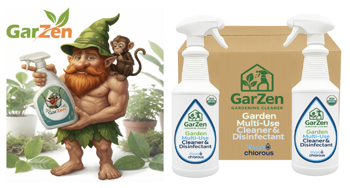 GarZen garden cleaner and disinfectant product display.