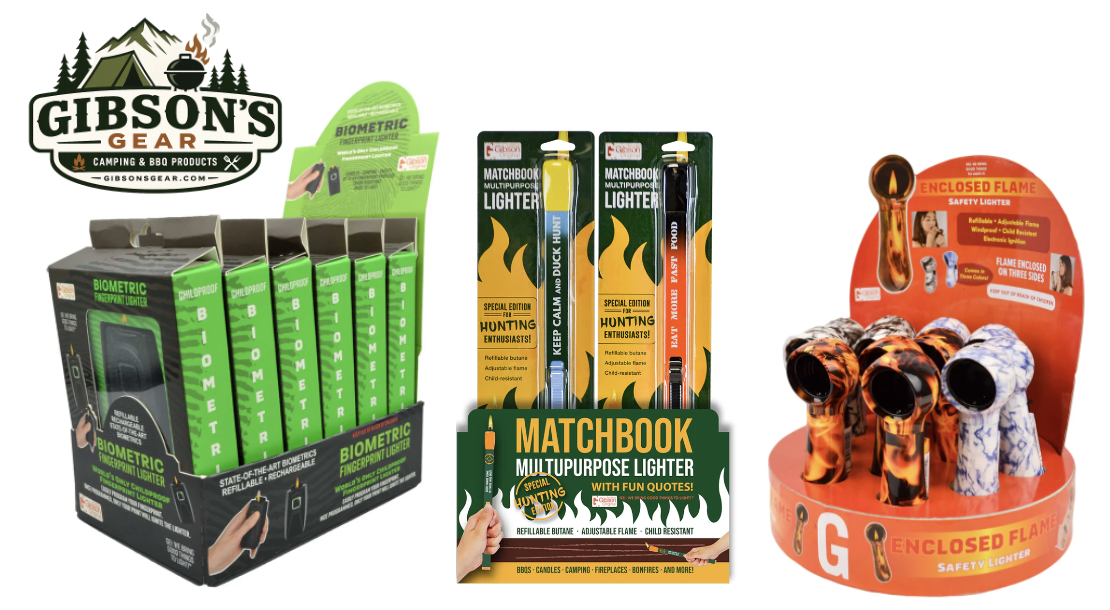Gibson's Gear camping and BBQ product lineup.