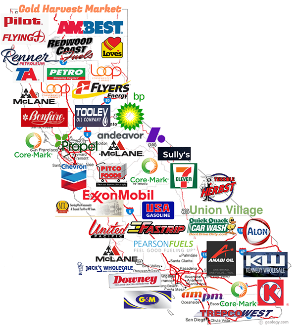 California convenience store brands map