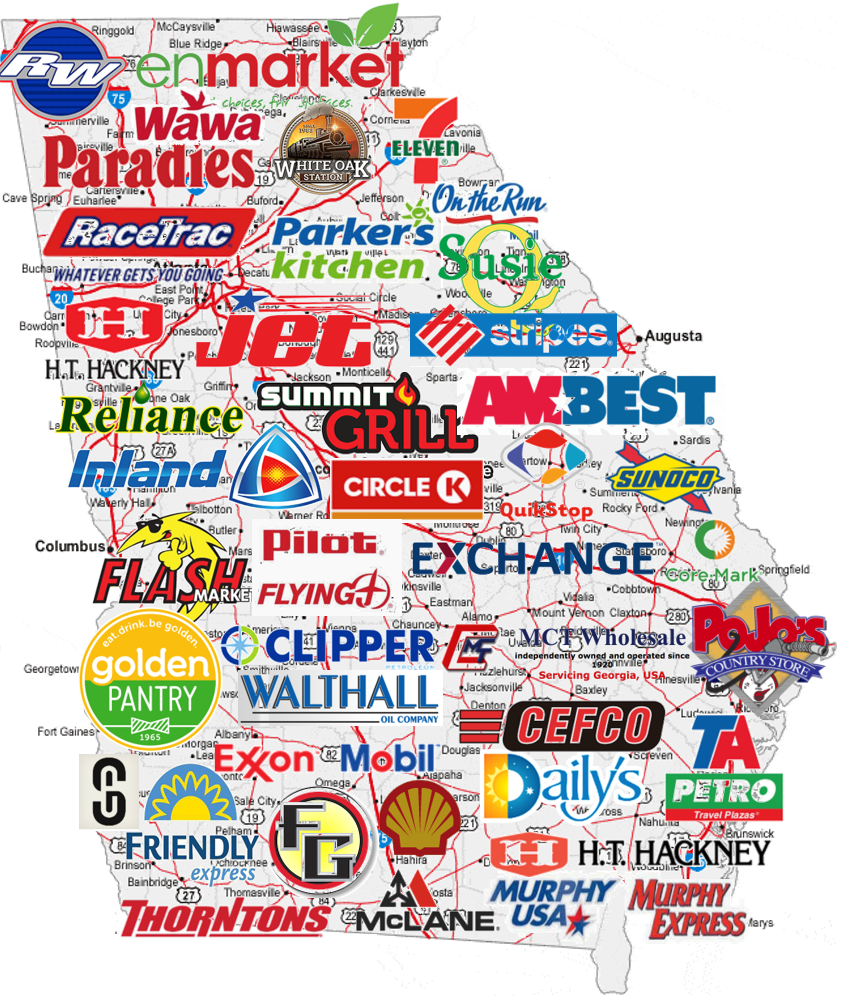 Georgia convenience store brands map