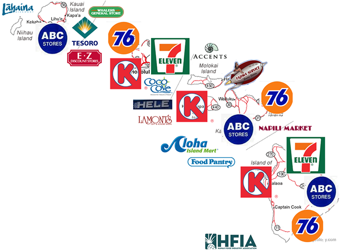 Hawaii convenience store brands map
