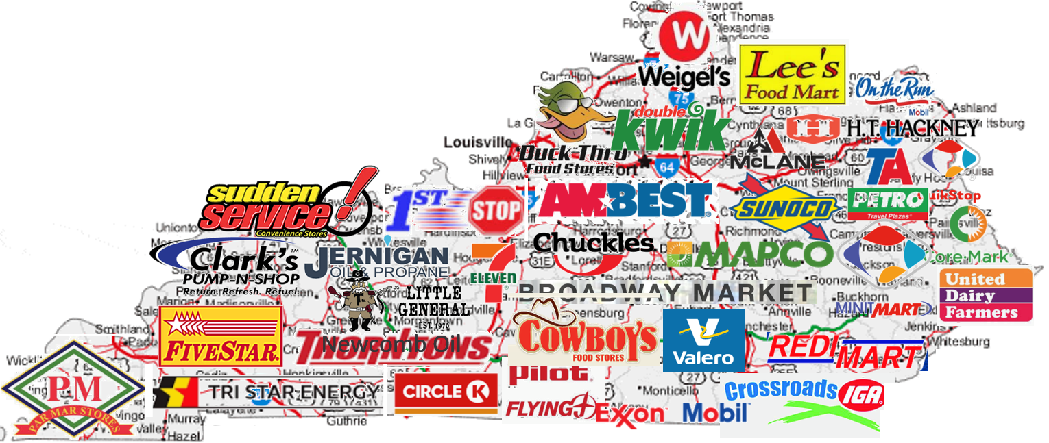 Kentucky convenience store brands map