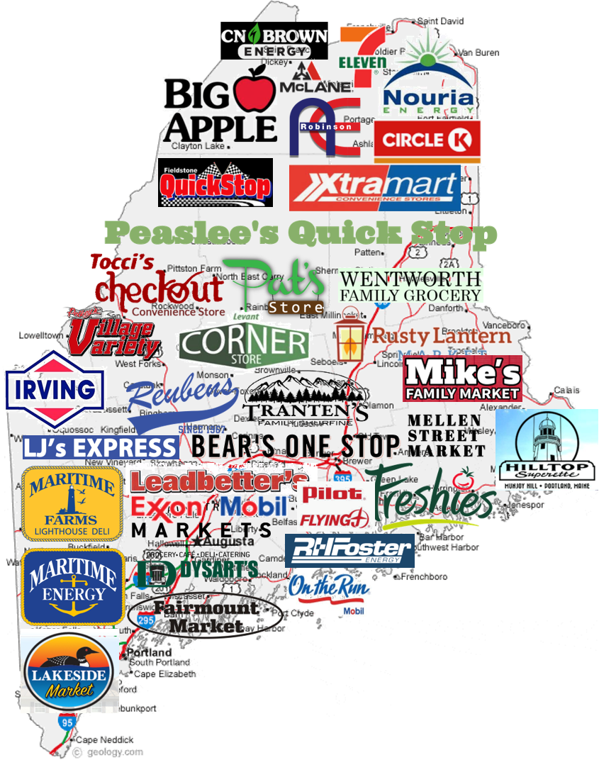 Maine convenience store brands map