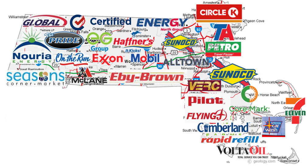 Massachusetts convenience store brands map