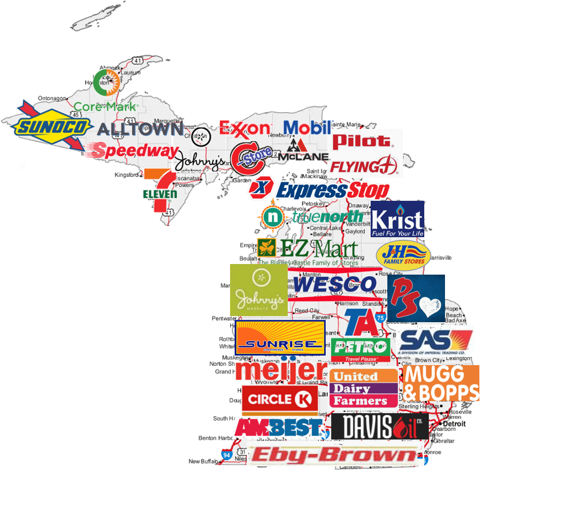 Michigan convenience store brands map