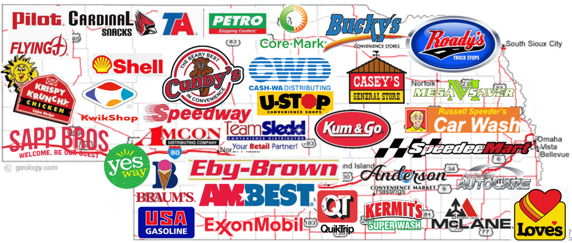 Nebraska convenience store brands map