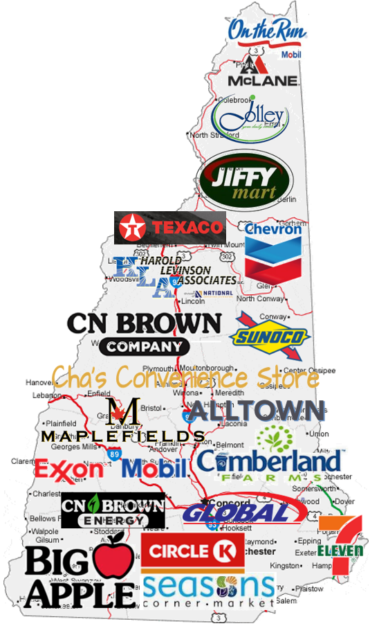 New Hampshire convenience store brands map