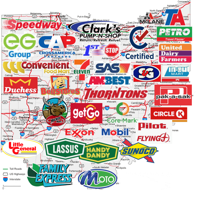 Ohio convenience store brands map
