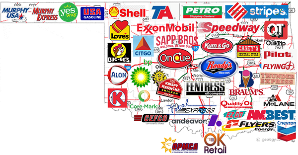 Oklahoma convenience store brands map
