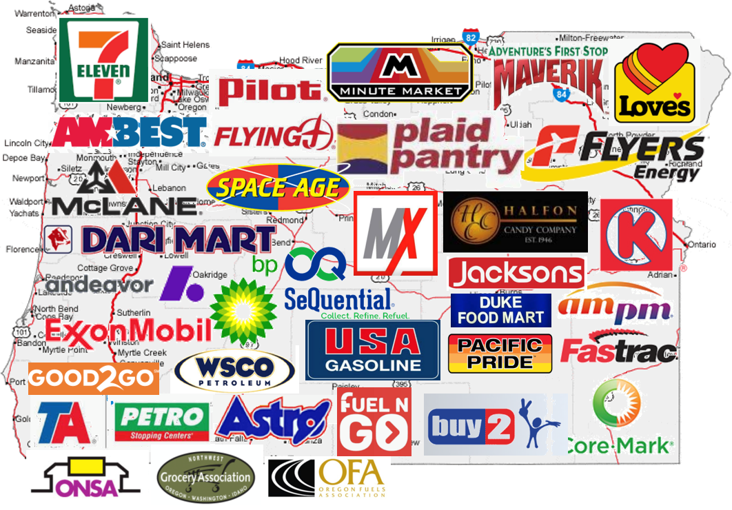 Oregon convenience store brands map