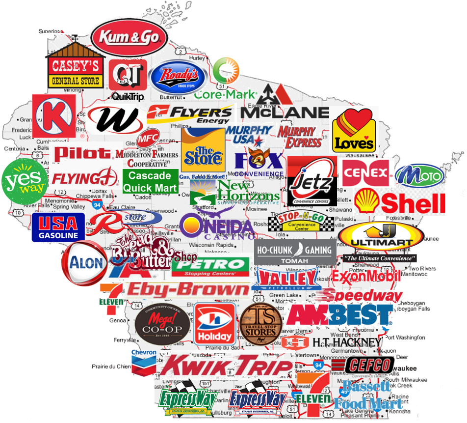 Wisconsin convenience store brands map