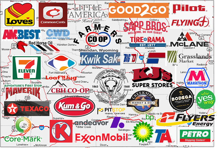 Wyoming convenience store brands map